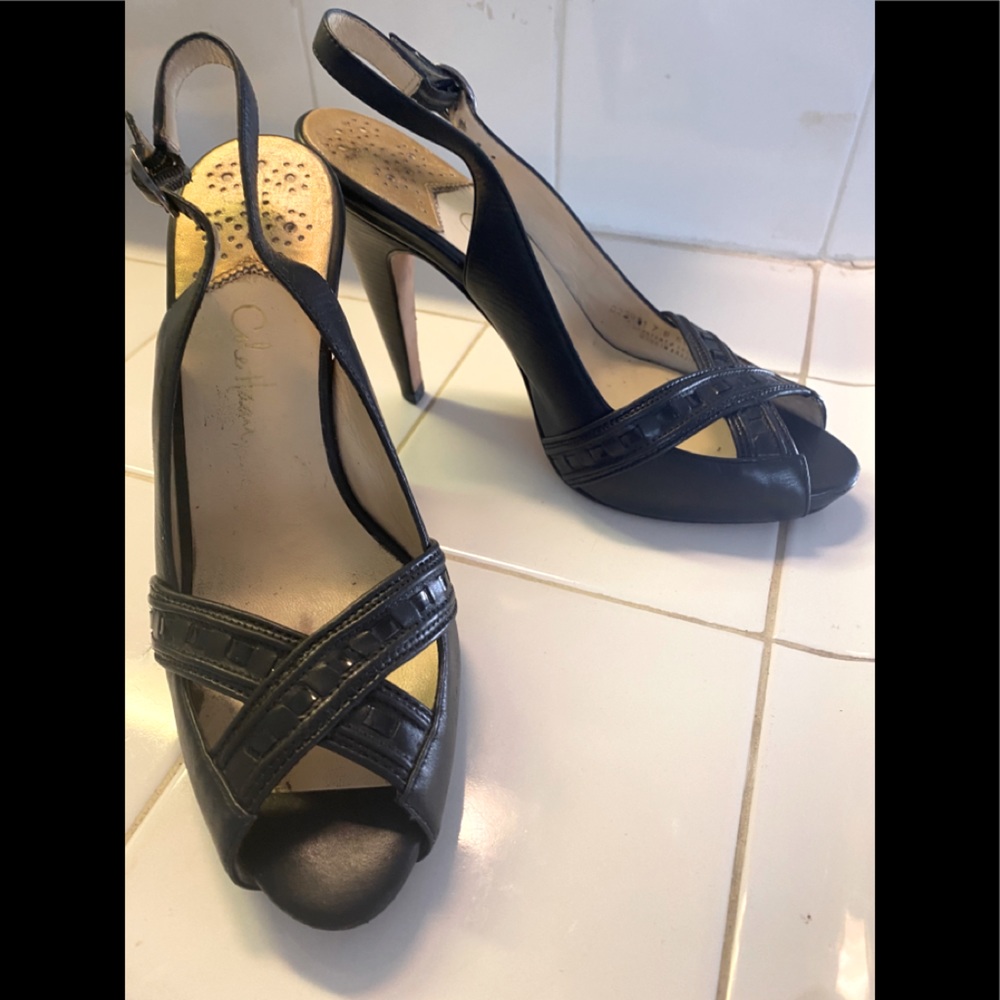 Cole Haan Black sling back pumps